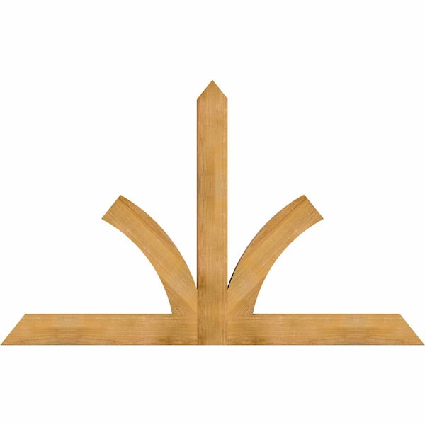 Ekena Millwork Richland Rough Sawn Timber Gable Bracket, Western Red Cedar, 84"W x 53"H x 4"D x 6"F, 15/12 Pitch GBW084X53X0406RIC00RWR - main